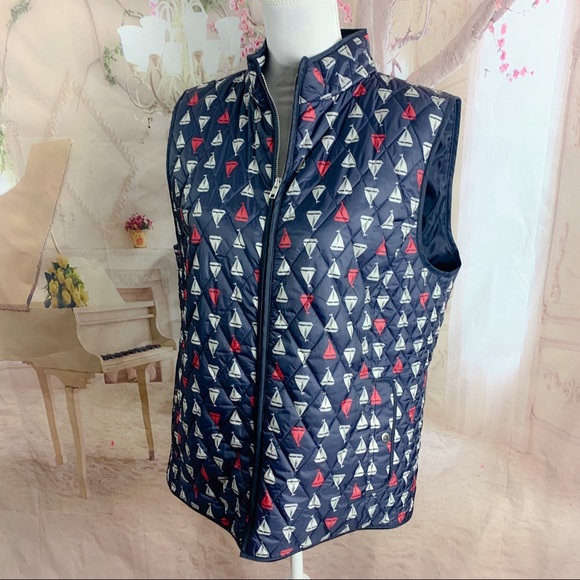 Talbots Jackets & Blazers - Talbots Sailboat Print Quilted Vest